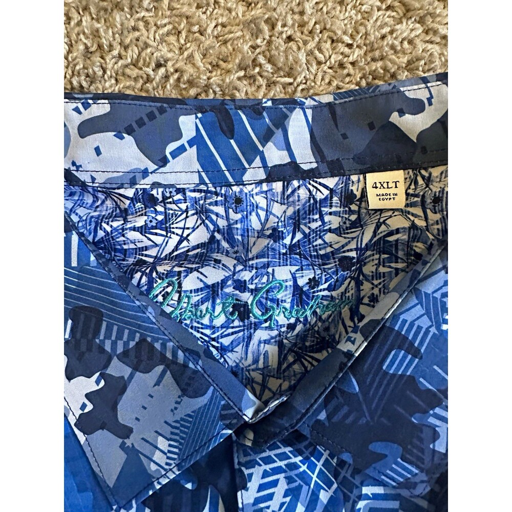 Robert Graham Men’s 4XLT Big & Tall Blue/Gray/White Camo Button-Up Shirt